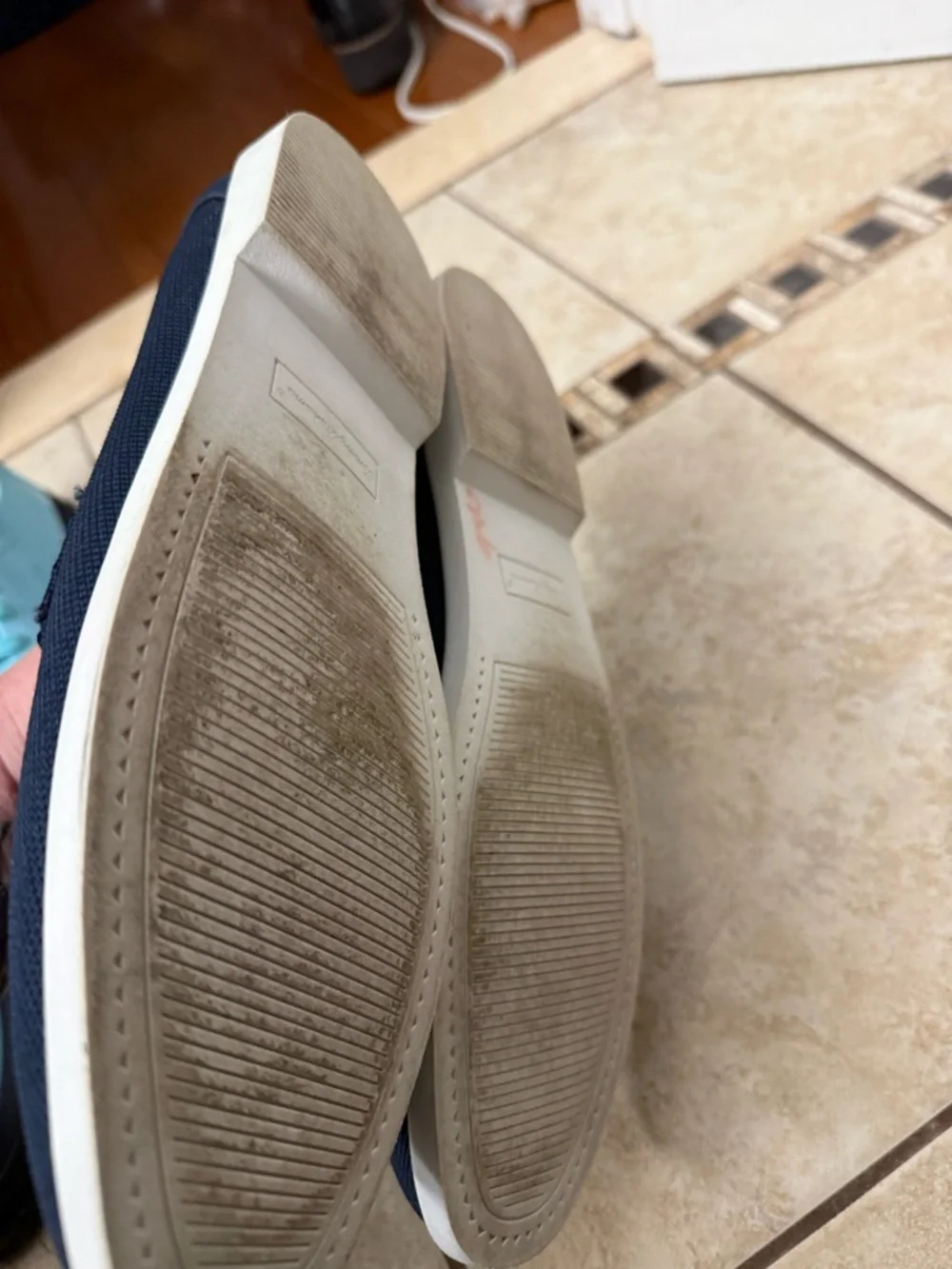Tommy Bahama Navy Knit Slip-On Loafers with White Sole - Picture 7 of 7